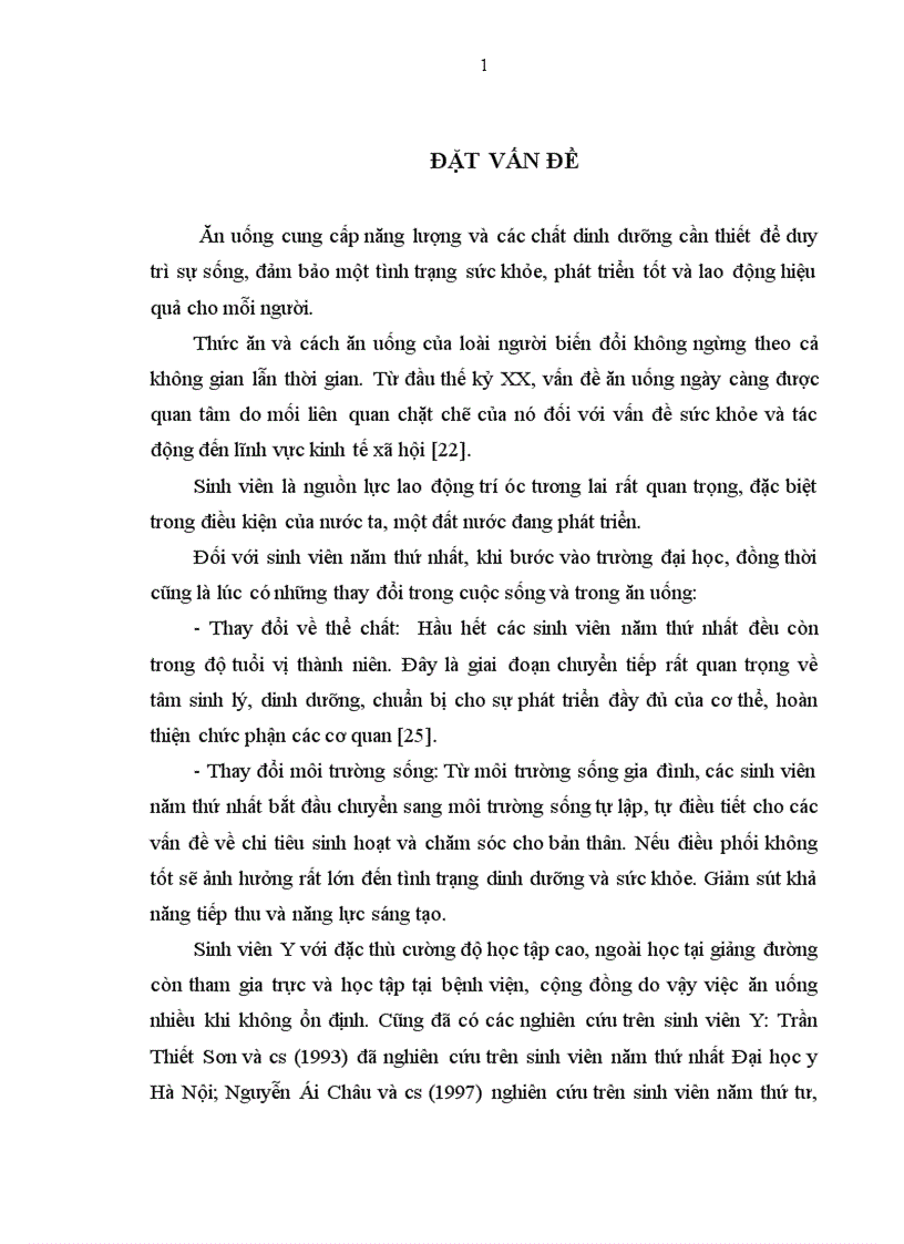 Mức tiêu thụ lương thực thực phẩm của sinh viên năm thứ nhất trường Đại học Y Hà Nội