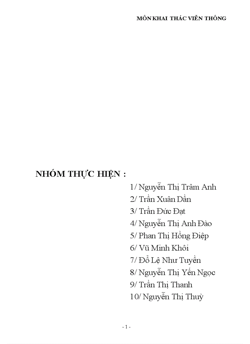 Báo cáo môn khai thác Viễn thông Beeline Vietnammobile