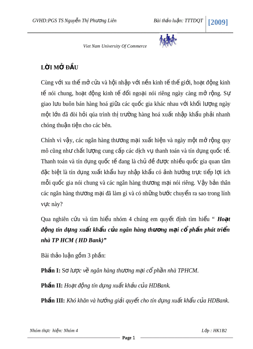 Đánh giá hoạt động tín dụng xuất khẩu của các ngân hàng thương mại cổ phần tại TP HCM