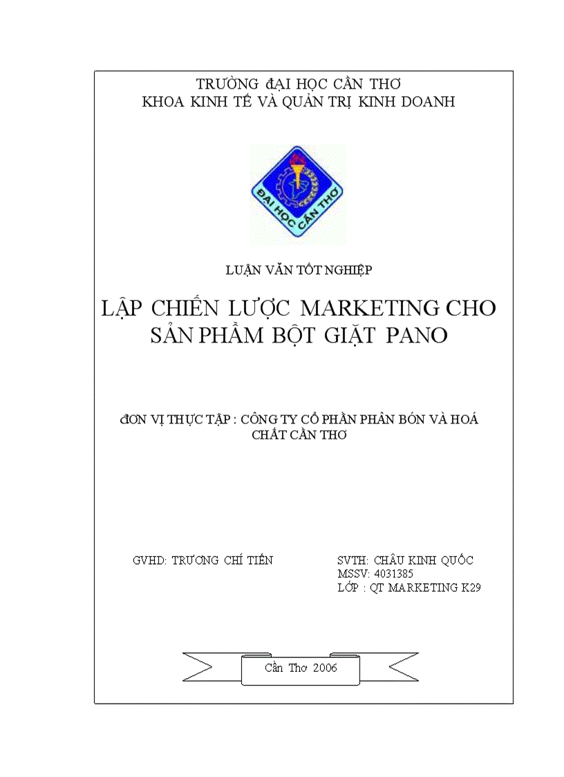 Lập chiến lược marketing cho sản phẩm bột giặt pano