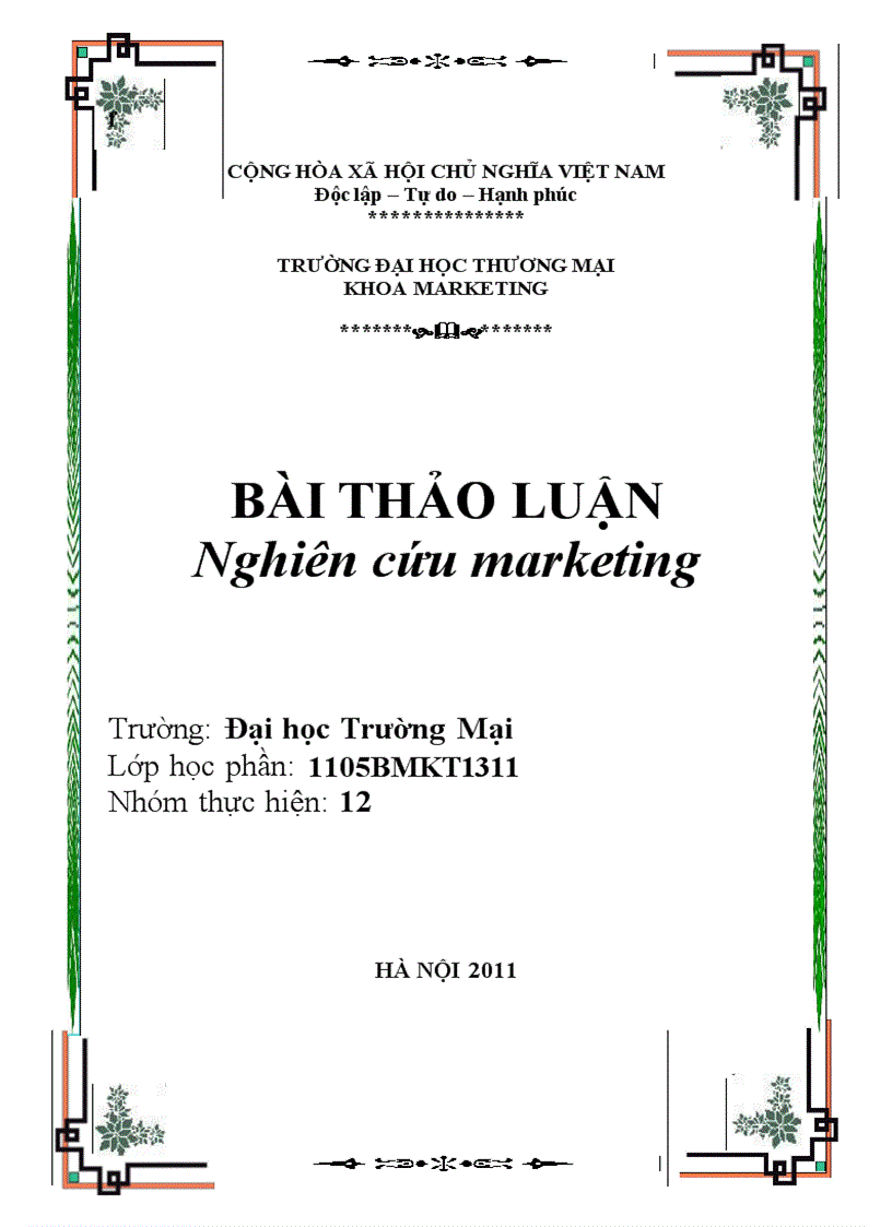 Những nội dung cơ bản của 1 bản báo cáo nghiên cứu marketing