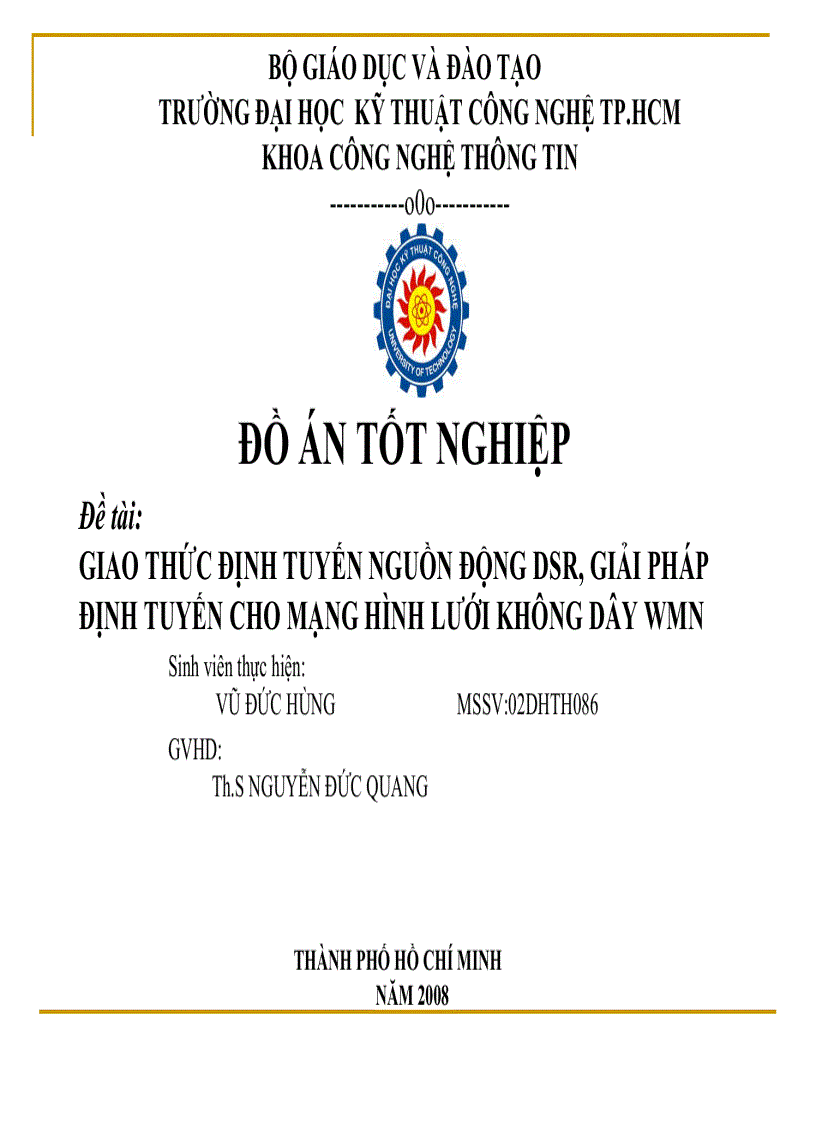 Giao thức định tuyến nguồn động dsr giải pháp định tuyến cho mạng hình lưới không dây wmn