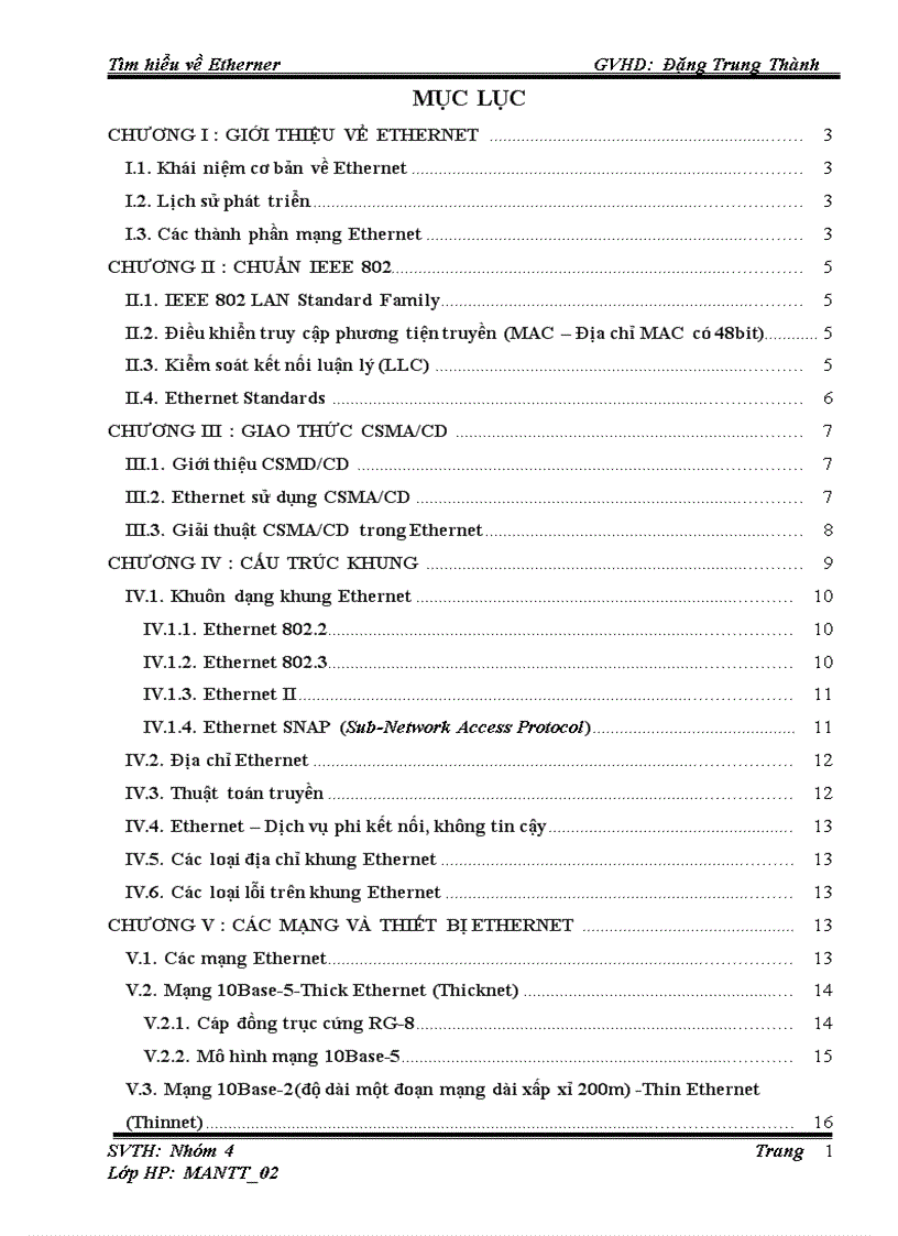 Đồ án về Ethernet