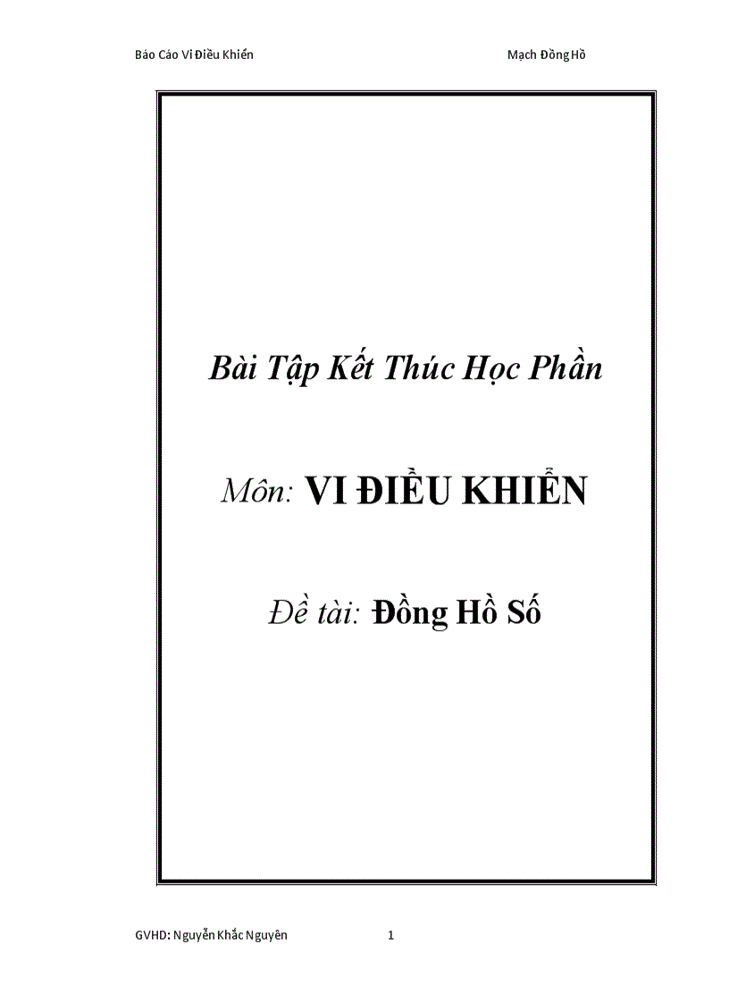 Đồng Hồ Số