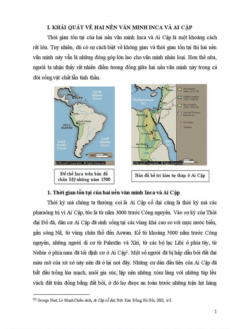 Nền văn minh Inca và Ai Cập