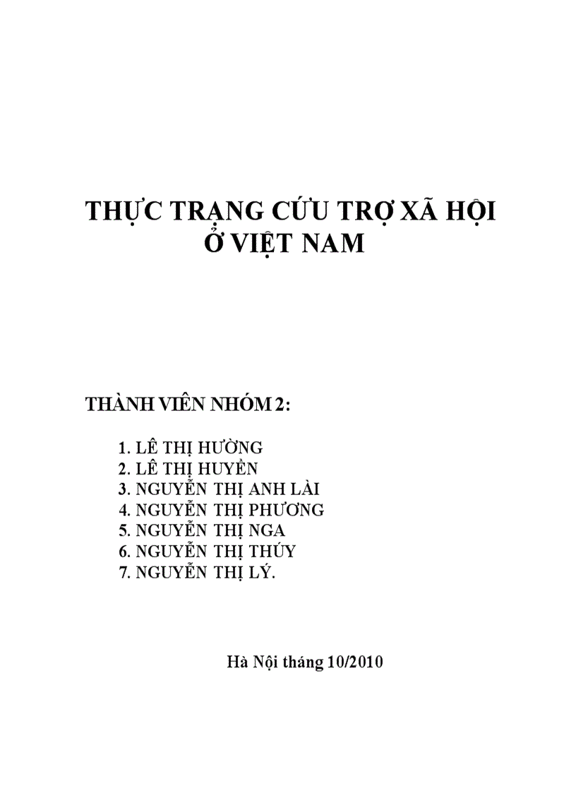 Thực trạng cứu trợ xã hội ở Việt Nam