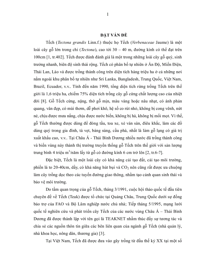 Nghiên cứu đặc điểm cấu trúc rừng trồng Tếch làm cơ sở khoa học cho việc đề xuất một số biện pháp kỹ thuật trong trồng rừng