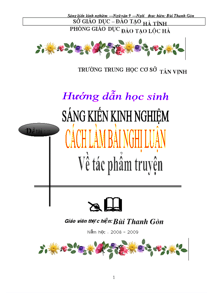 Cách làm bài nghị luận về tác phẩm truyện