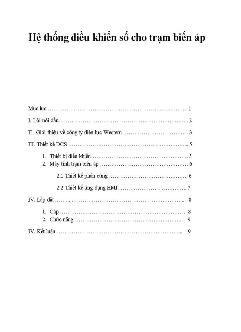 Hệ thống điều khiển số cho trạm biến áp