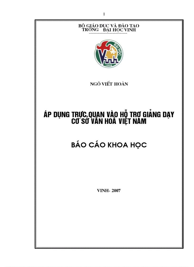 Áp dụng trực quan vào hỗ trợ giảng dạy cơ sở văn hoá việt nam