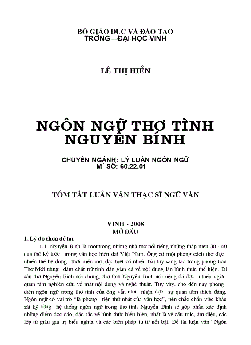 Ngôn ngữ thơ tình nguyễn bính