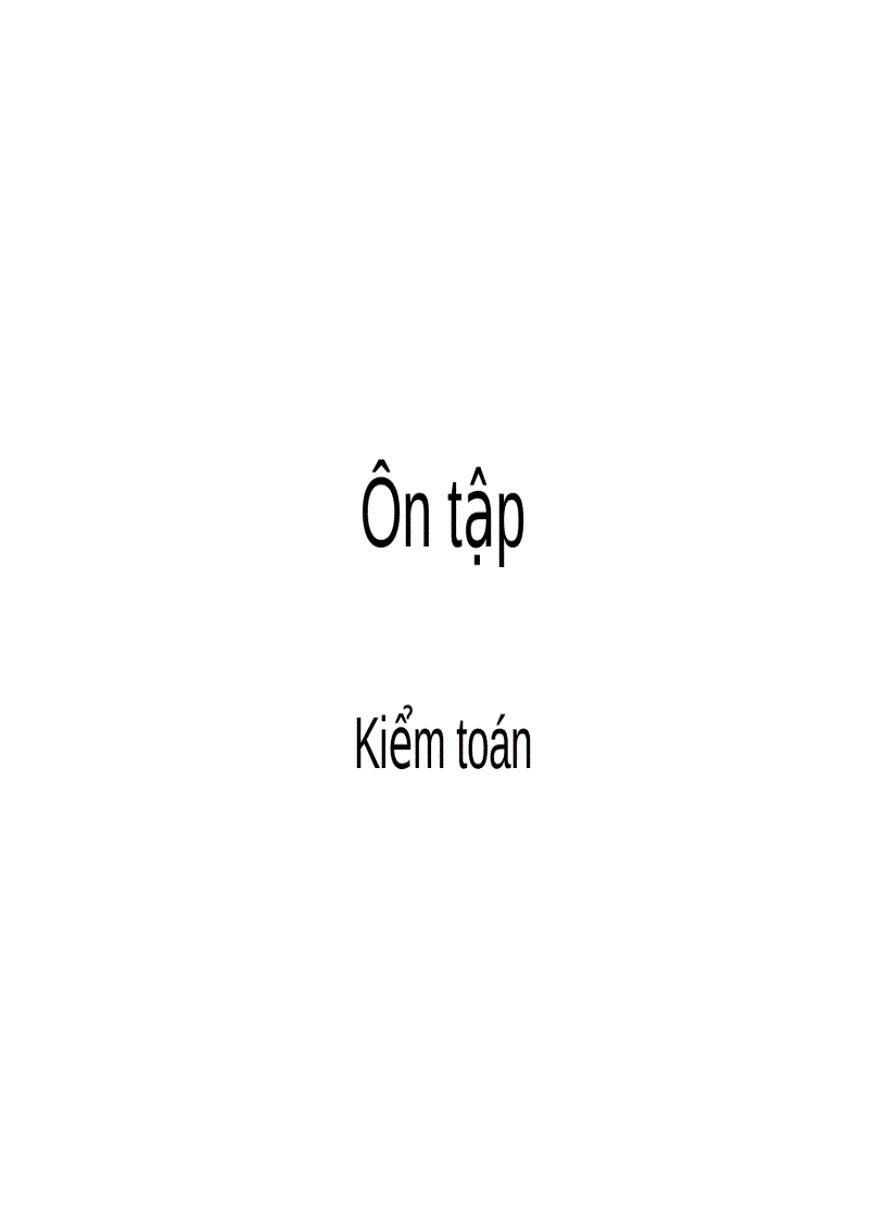 Ôn tập Kiểm toán