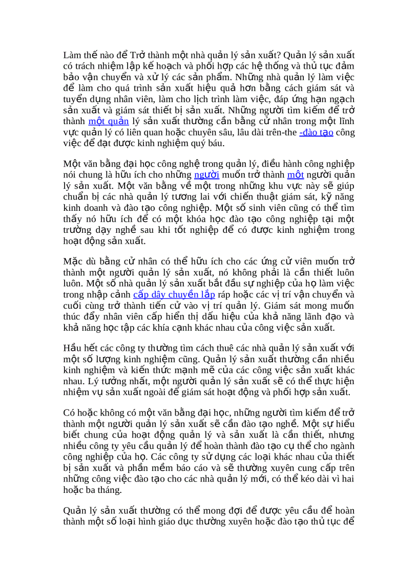 Làm thế nào để trở thành một nhà quản lý sản xuất
