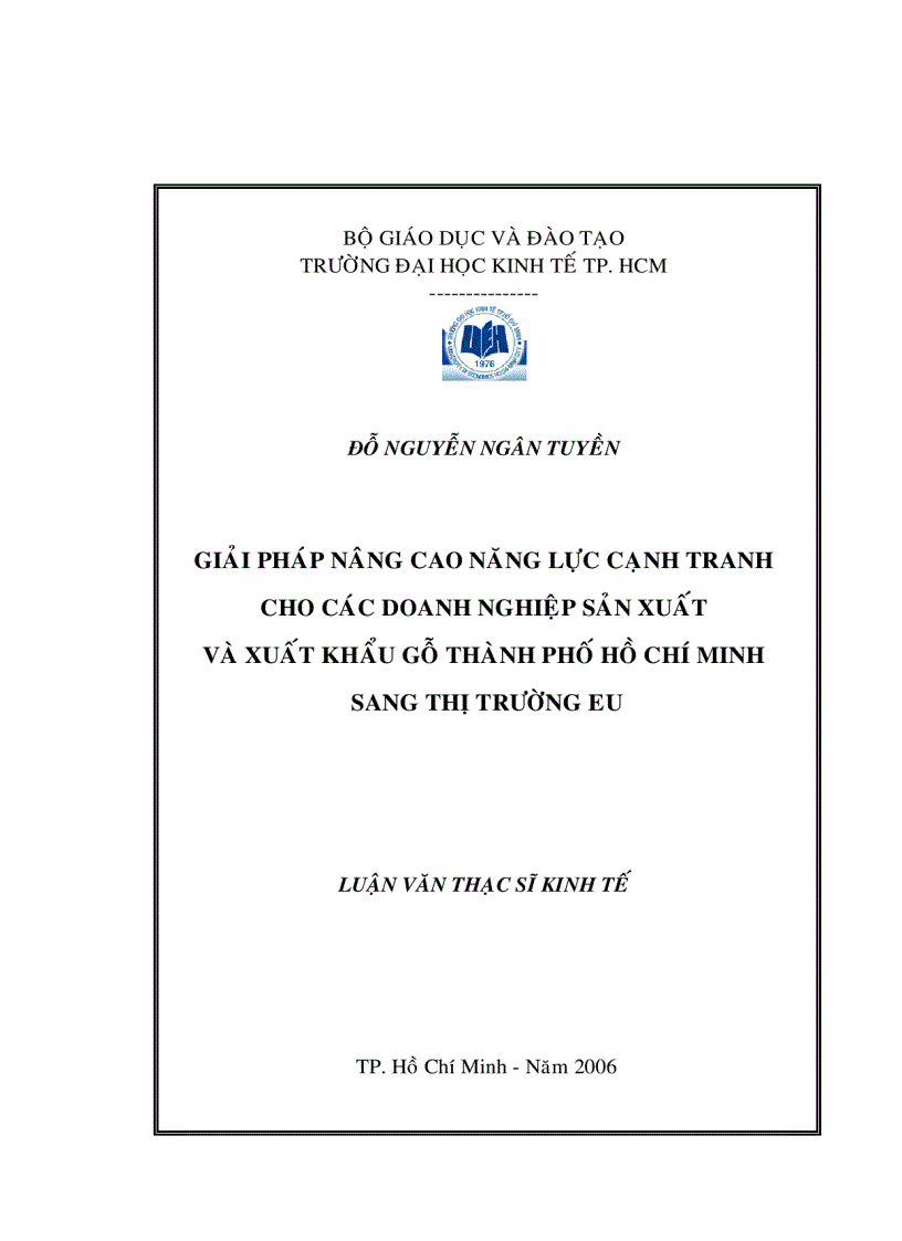 Giải pháp nâng cao năng lực cạnh tranh cho các DN sản xuất và xuất khẩu gỗ TP HCM sang thị trường EU