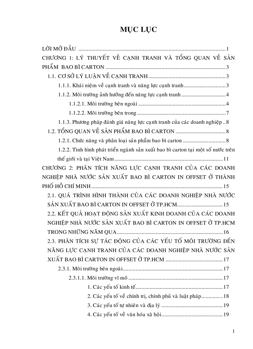 Giải pháp nâng cao năng lực cạnh tranh của các doanh nghiệp nhà nước sản xuất bao bì carton in offset tại Thành Phố Hồ Chí Minh