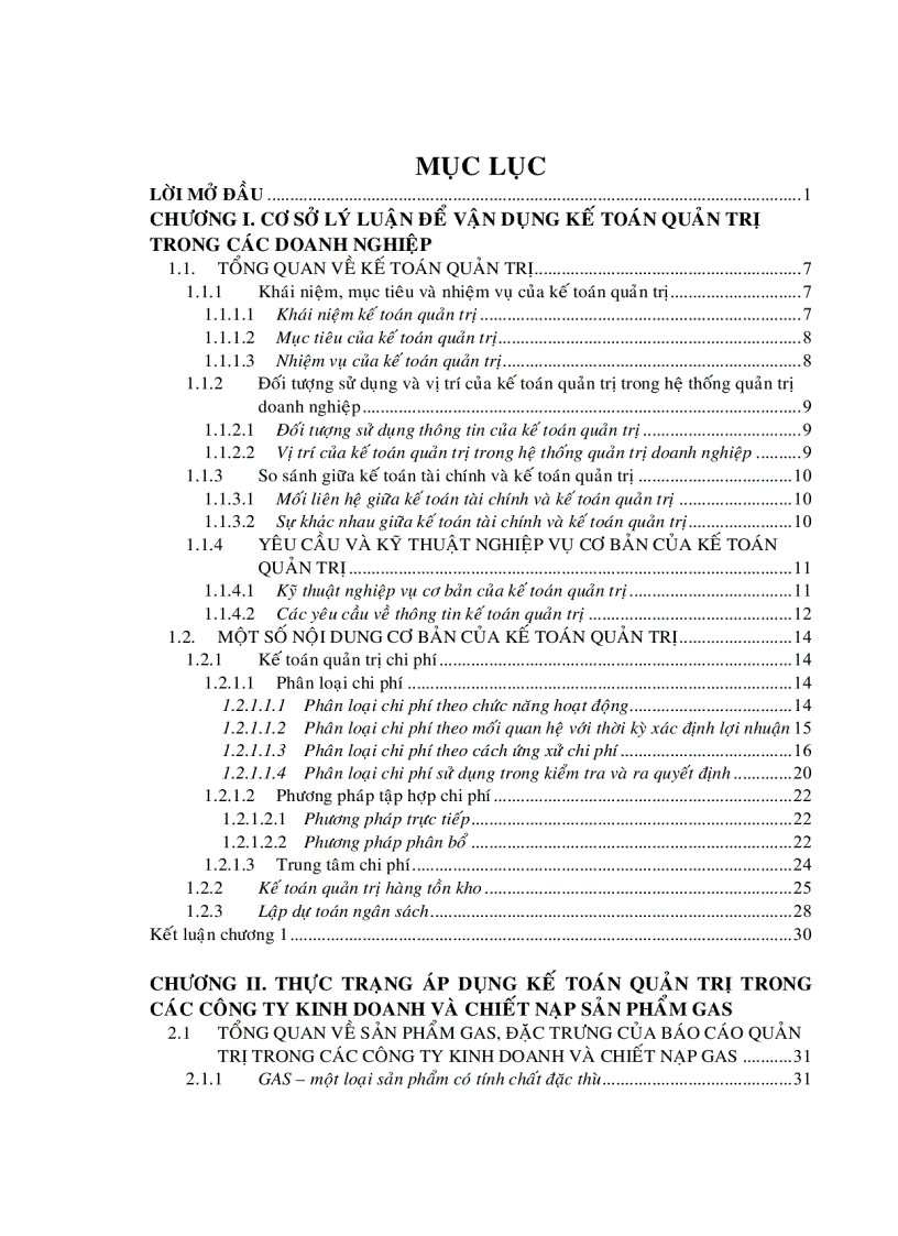 Vận dụng kế toán quản trị trong các công ty kinh doanh và chiết nạp sản phẩm Gas