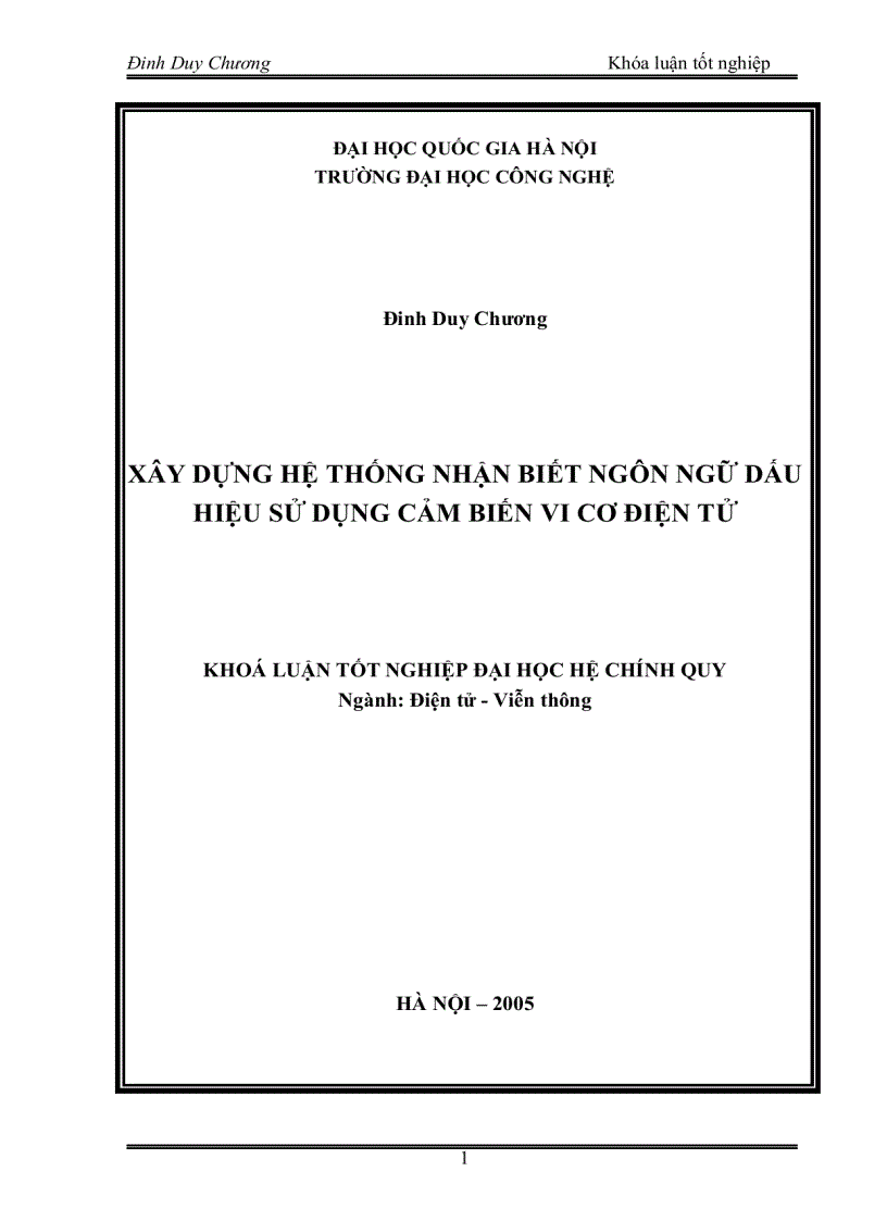 Xây dựng hệ thống nhận biết ngôn ngữ dấu hiệu sử dụng cảm biến vi cơ điện tử