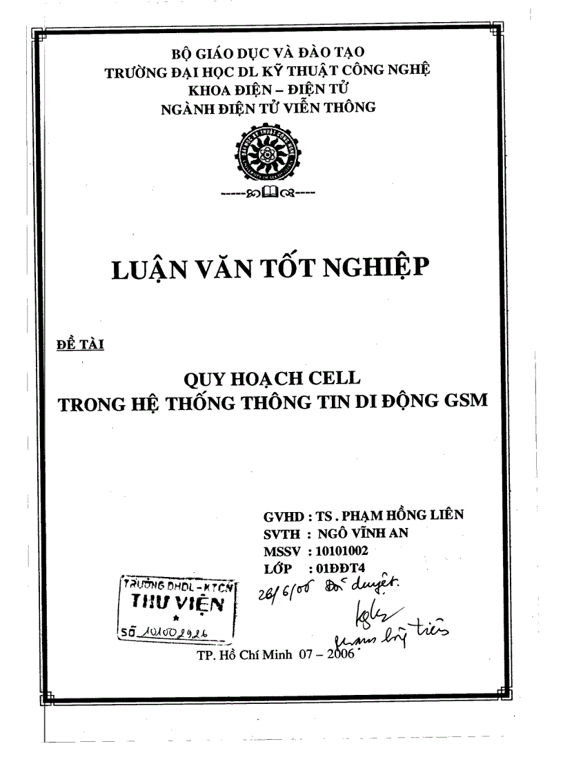 Quy hoạch CELL trong hệ thống thông tin di động GSM