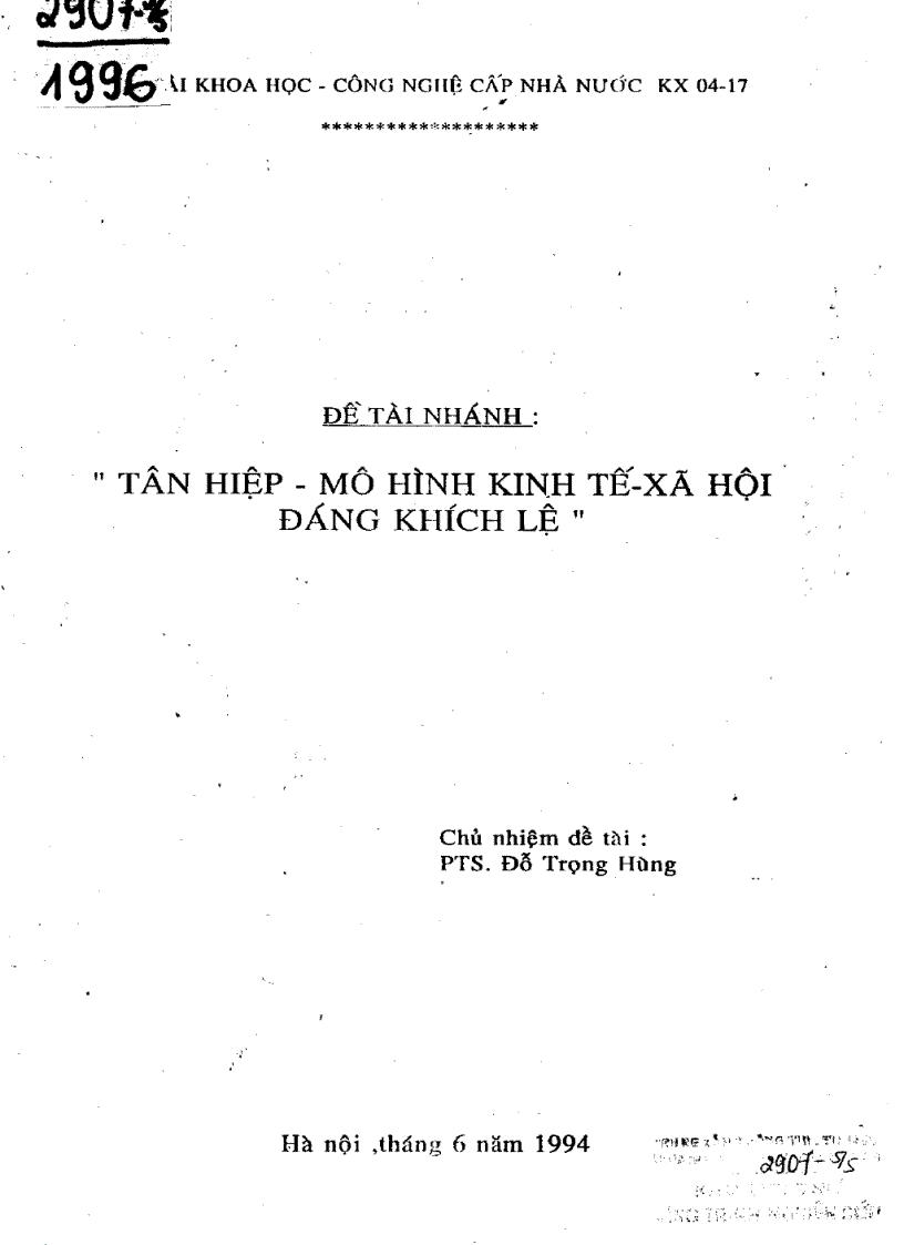 Tân Hiệp Mô hình kinh tế xã hội đáng khích lệ