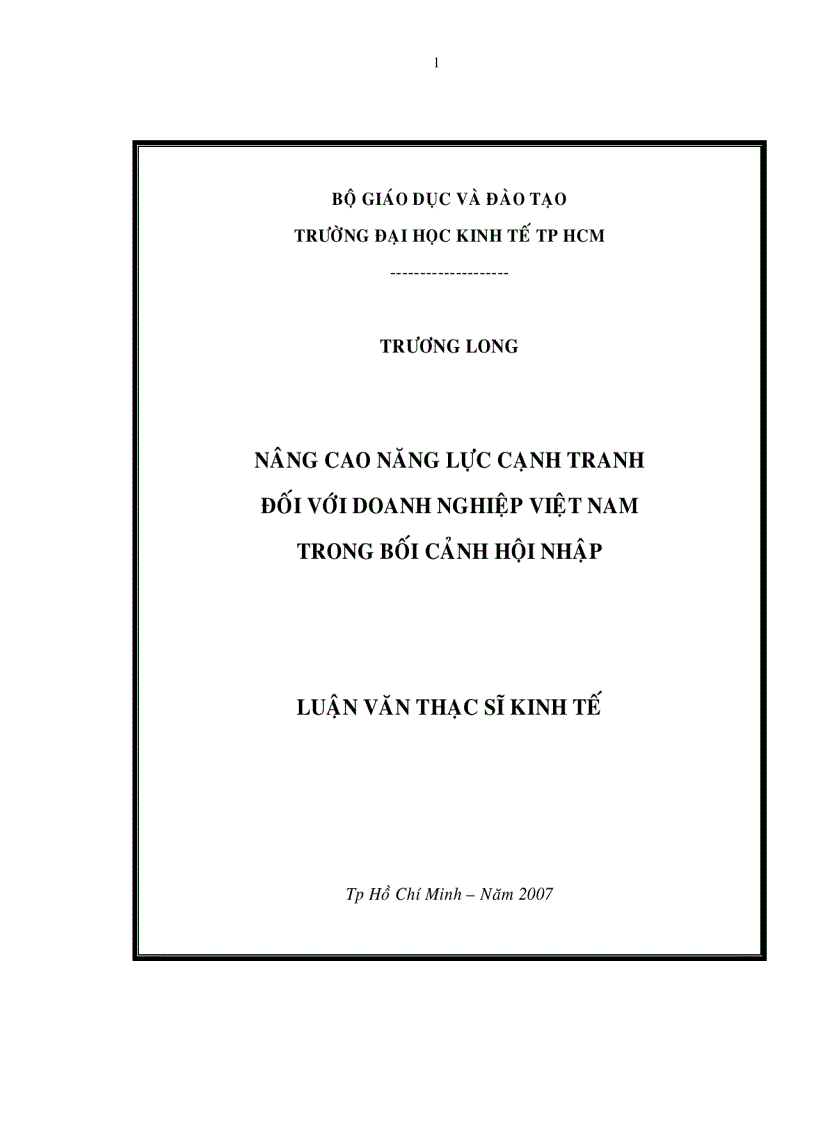 Nâng cao năng lực cạnh tranh đối với doanh nghiệp Việt Nam trong bối cảnh hội nhập