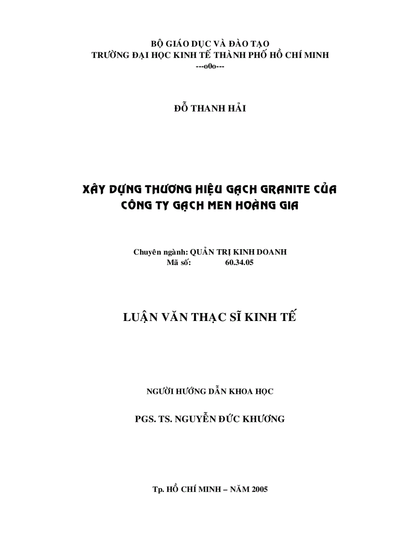 Xây dựng thương hiệu gạch granite của Công ty Gạch men Hoàng Gia