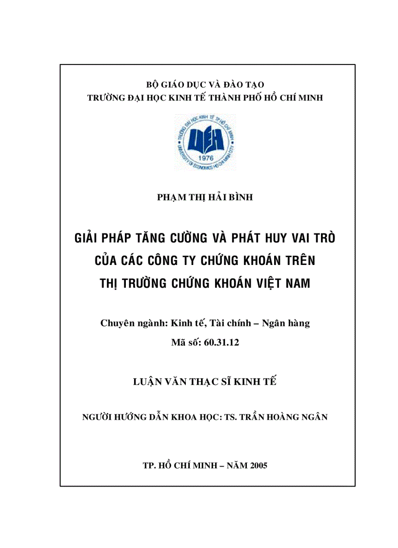 Giải pháp tăng cường và phát huy vai trò của các công ty chứng khoán trên thị trường chứng khoán Việt Nam