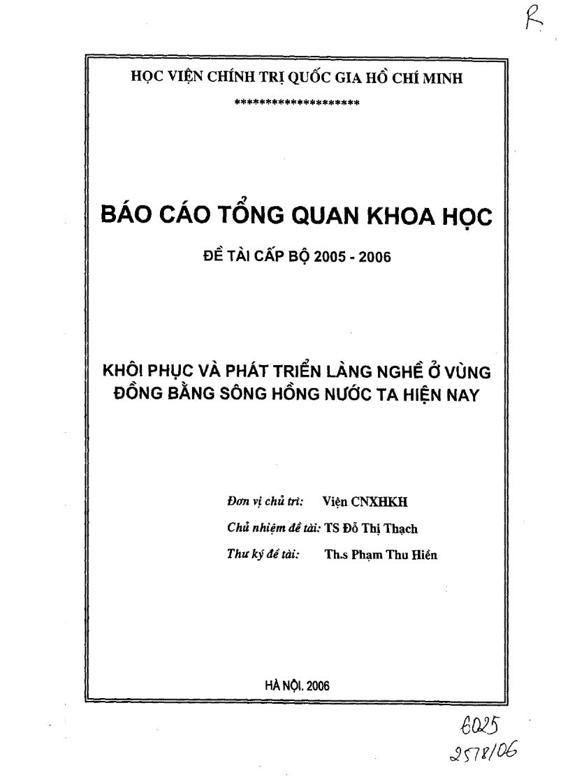 Khôi phục và phát triển làng nghề ở Vùng Đồng Bằng Sông Hồng nước ta hiện nay