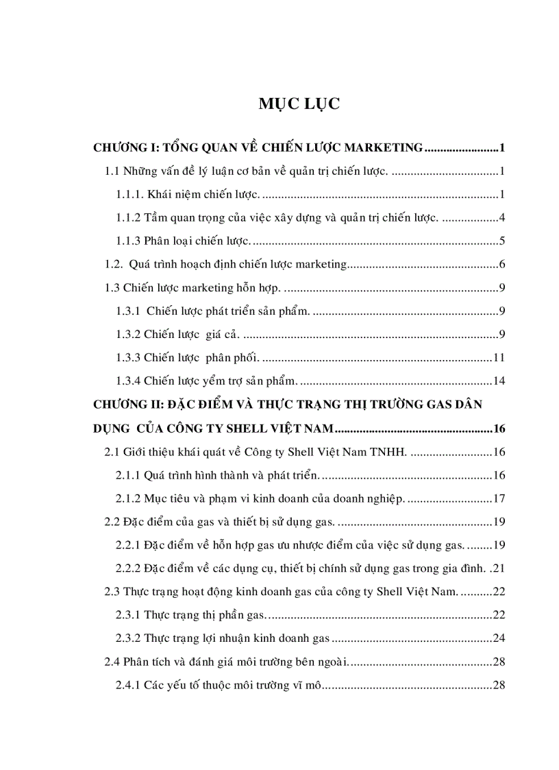 Xây dựng chiến lược marketing cho sản phẩm gas dân dụng của công ty Shell Việt Nam đến năm 2010