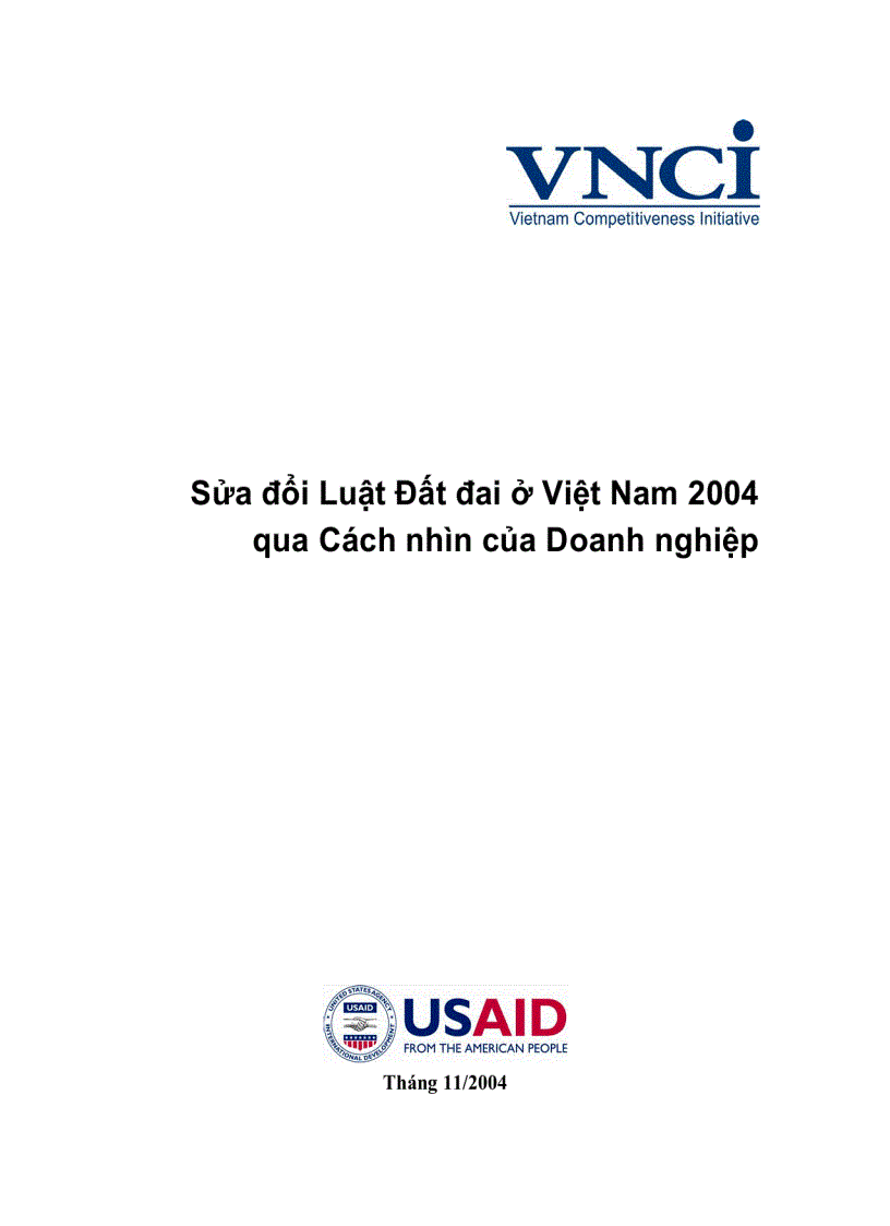 Sửa đổi Luật Đất đai ở Việt Nam 2004 qua Cách nhìn của Doanh nghiệp