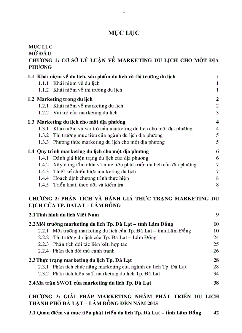 Giải pháp marketing nhằm phát triển du lịch Tp Đà Lạt Lâm Đồng đến năm 2015