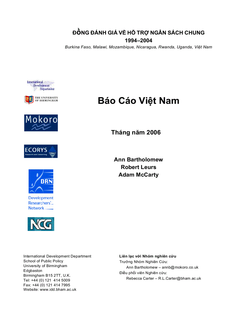 Báo cáo Việt Nam trong năm 2006