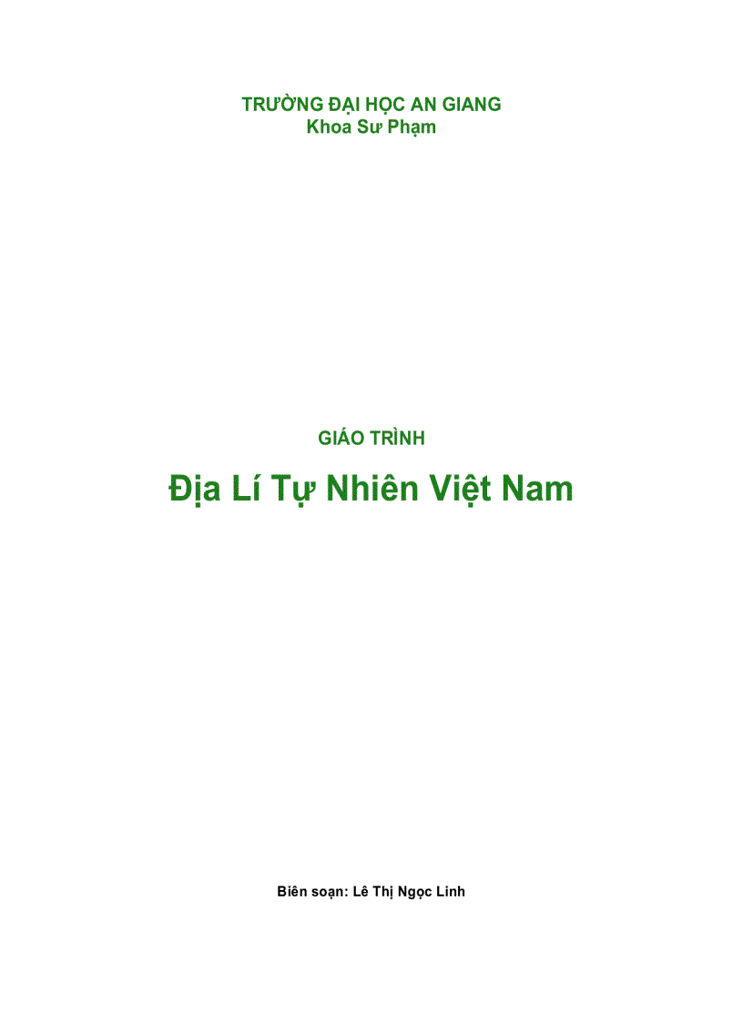 Địa Lý Tự Nhiên Việt Nam