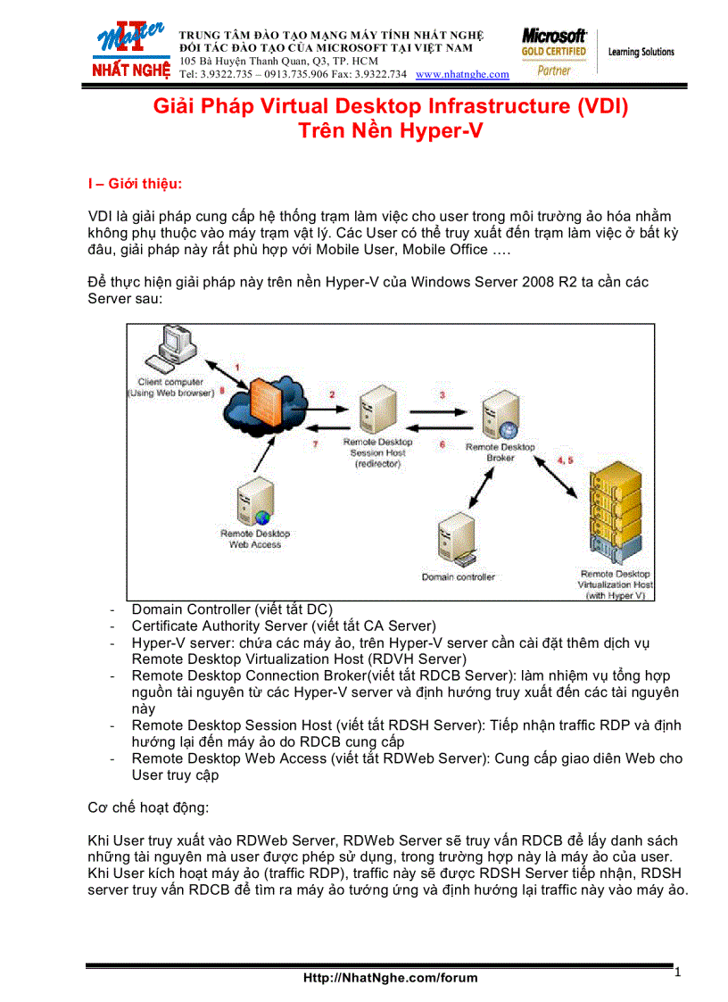 Giải Pháp Virtual Desktop Infrastructure VDI Trên Nền Hyper V