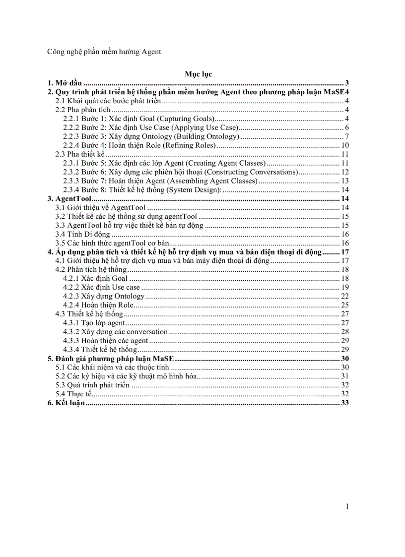 PHÂN TÍCH THIẾT KẾ HỆ ĐA AGENT THEO PHƯƠNG PHÁP MaSE VÀ AgentTool