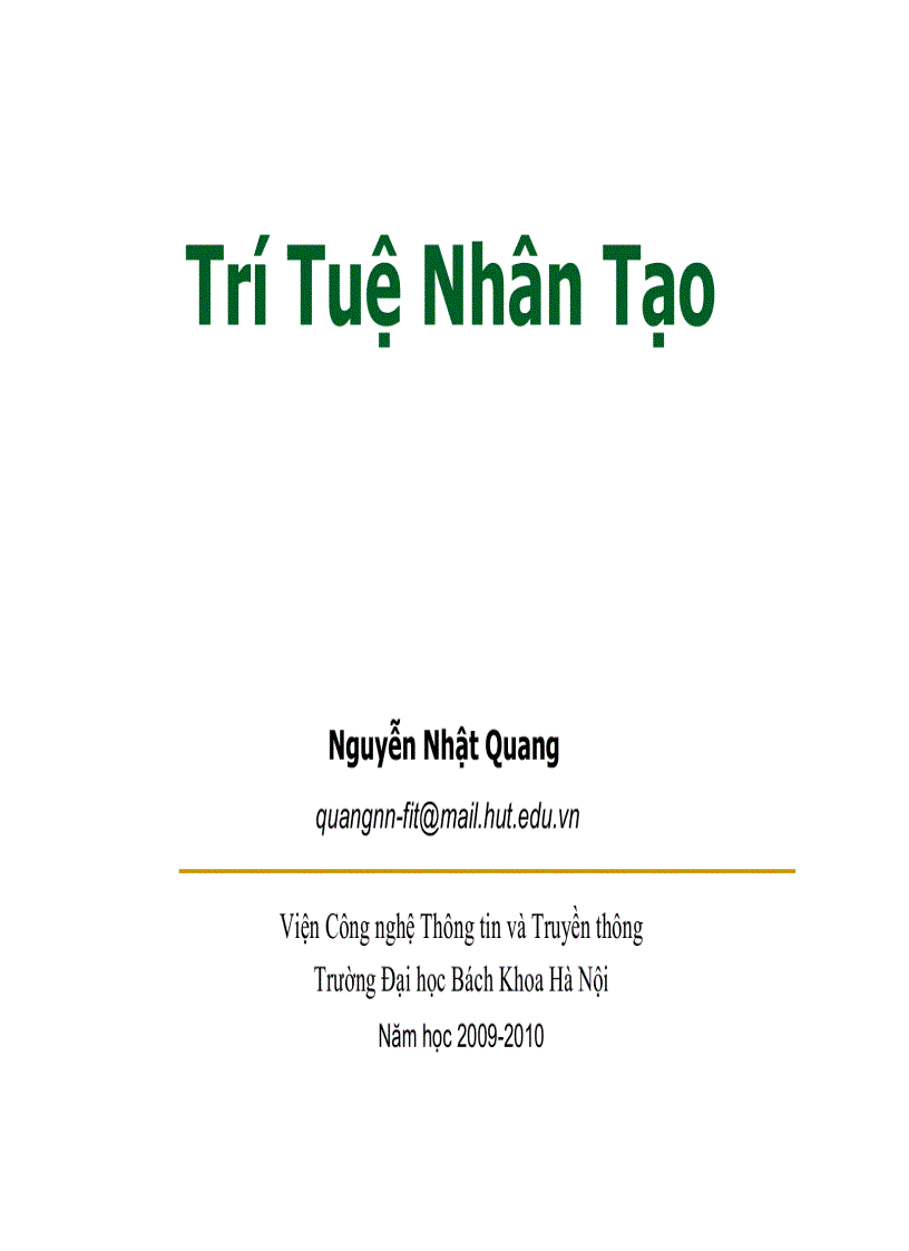 Giáo trình Trí tuệ nhân tạo Bách Khoa Hà Nội