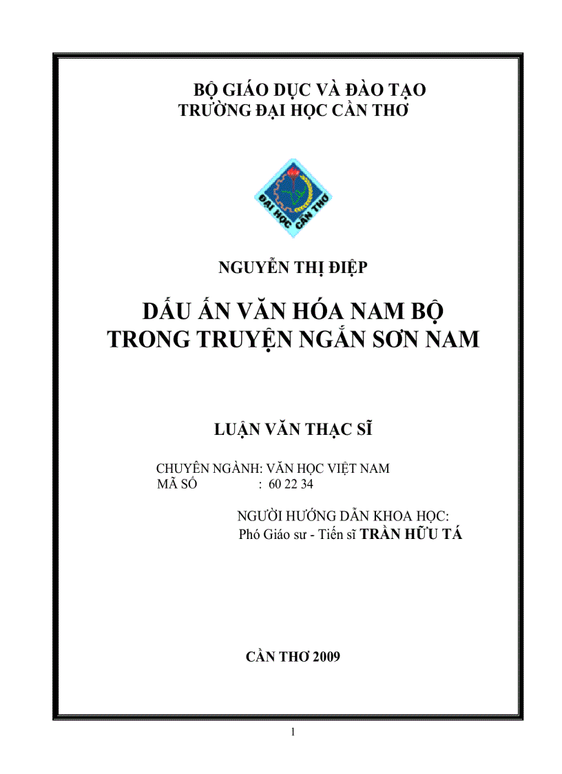 Dấu ấn văn hóa nam bộ trong truyện ngắn sơn nam