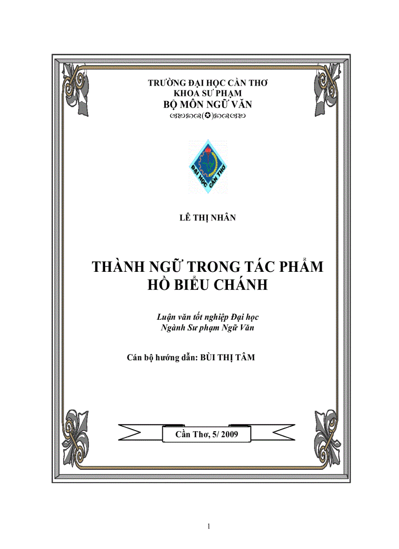 Thành ngữ trong tác phẩm hồ biểu chánh