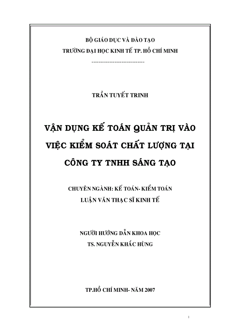 Vận dụng kế toán quản trị vào các trường chuyên nghiệp