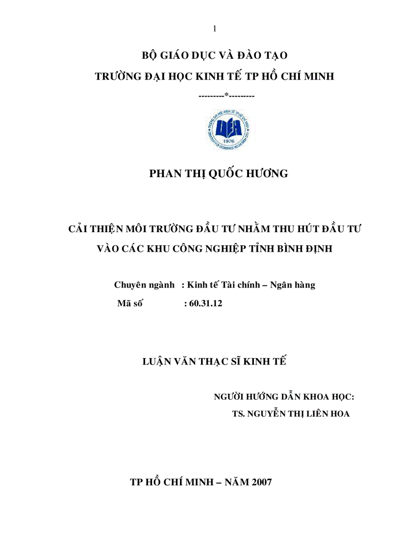 Cải thiện môi trường đầu tư nhằm thu hút đầu tư vào các khu công nghiệp tỉnh Bình Định