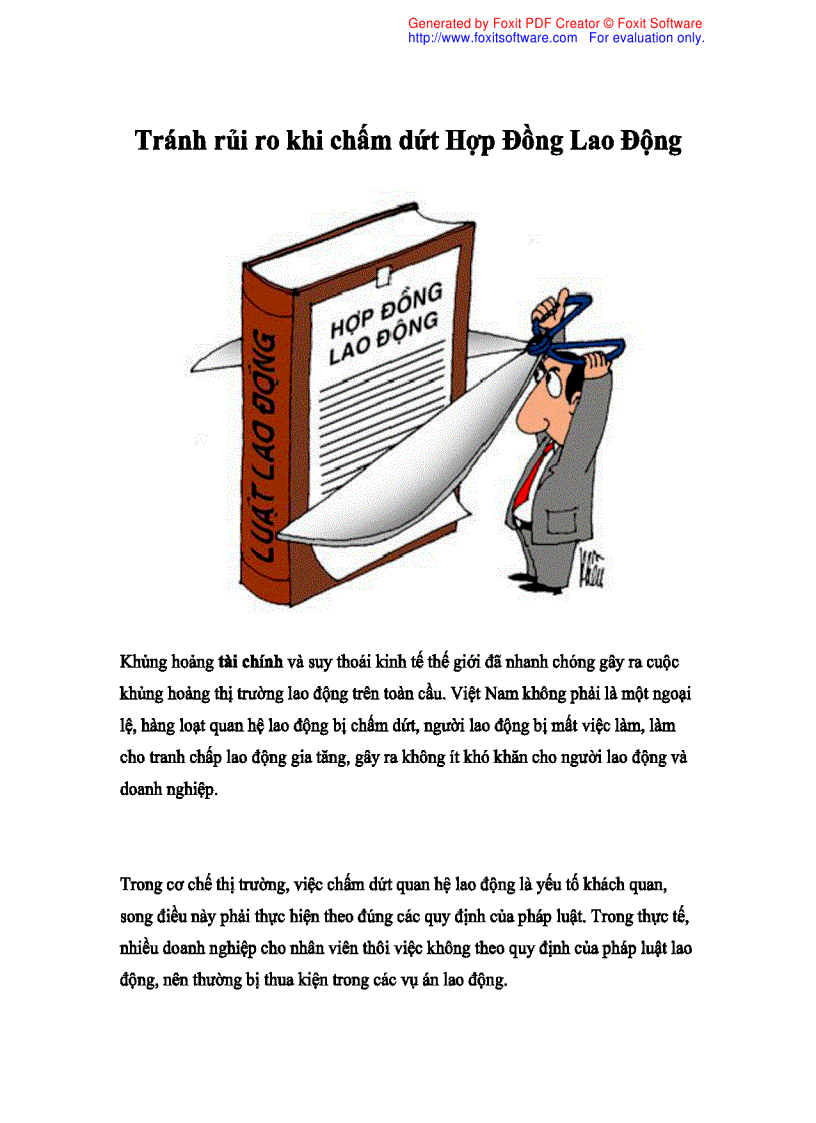 Tránh rủi ro khi chấm dứt hợp đồng lao động