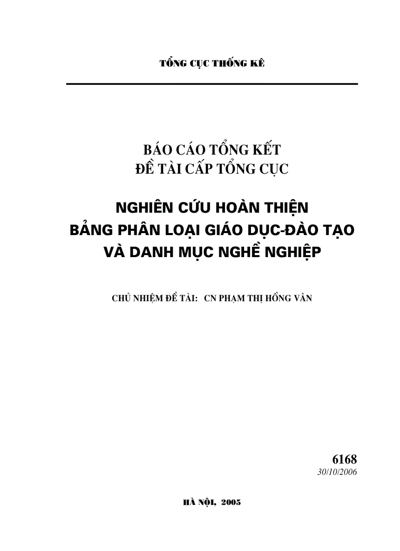 Nghiên cứu hoàn thiện Danh mục giáo dục đào tạo và Danh mục nghề nghiệp của Việt Nam