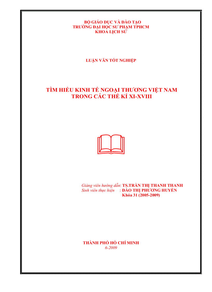 Tìm hiểu kinh tế ngoại thương việt nam trong các thế kỉ xi xviii