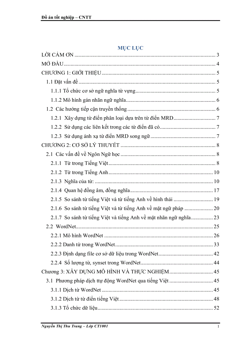 Xây dựng từ điển danh từ Tiếng Việt dựa theo từ điển WordNet