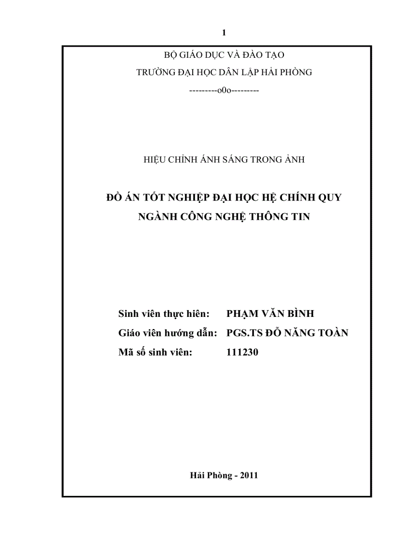 Hiệu chỉnh ánh sáng trong ảnh số