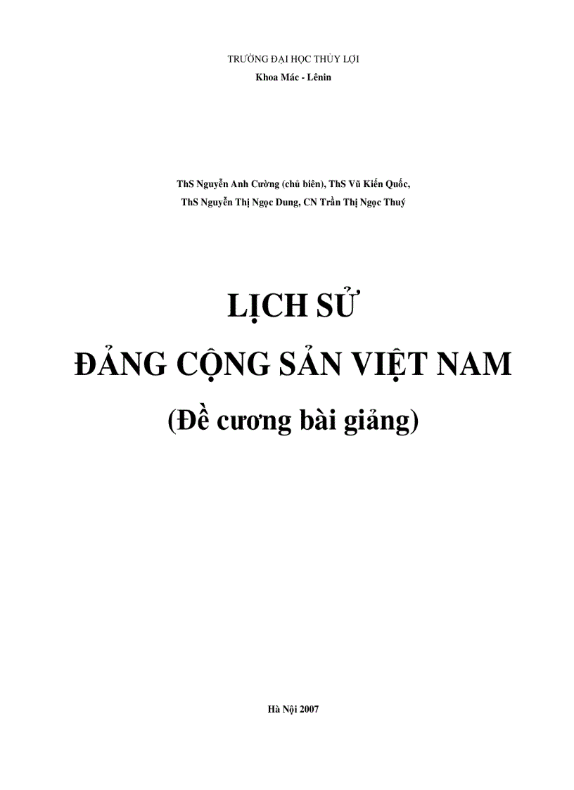 Bài giảng lịch sử đảng cộng sản việt nam