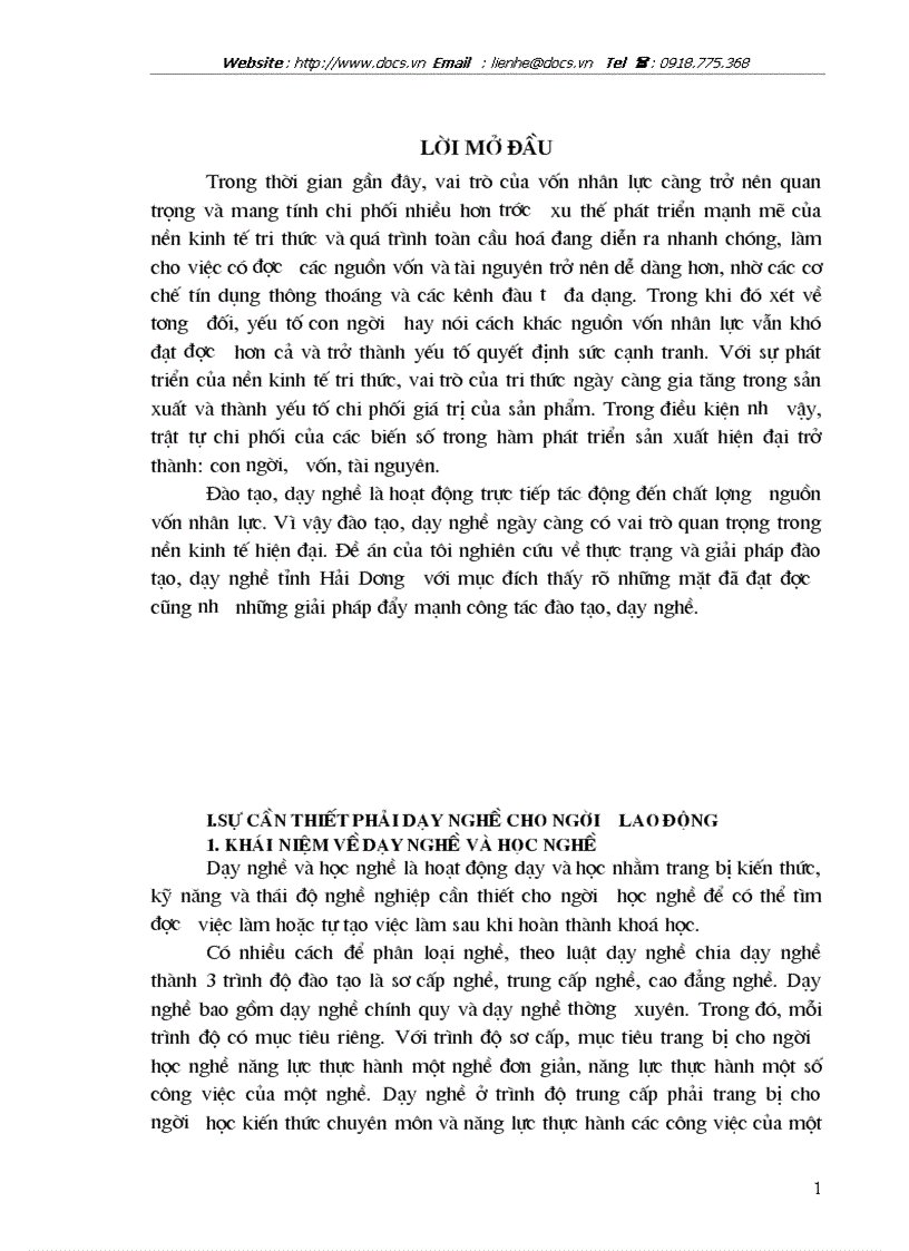 Thực trạng và giải pháp đào tạo dạy nghề tỉnh Hải Dương