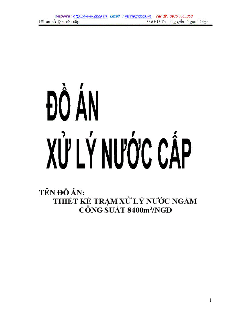 Thiết kế trạm xử lý nước ngầm