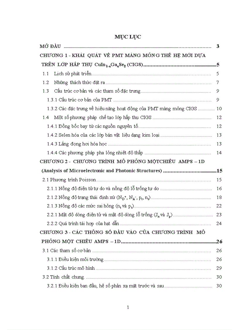 PHÂN TÍCH CHƯƠNG TRÌNH MÔ PHỎNG MỘTCHIỀU AMPS 1D Analysis of Microelectronic and Photonic Structures