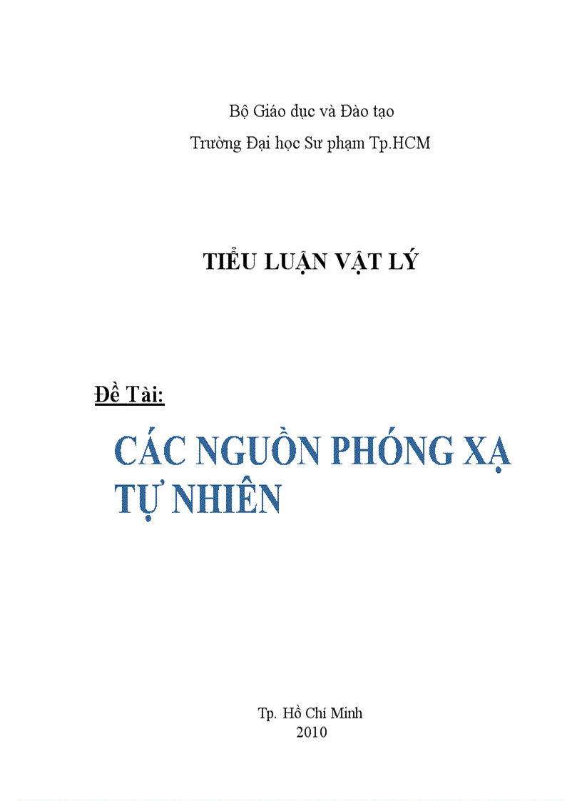 Các nguồn phóng xạ tự nhiên