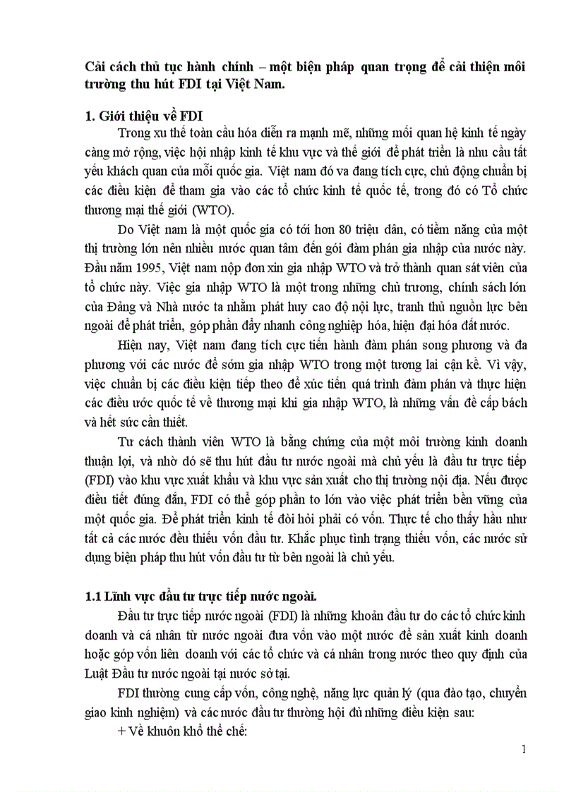 Cải cách thủ tục hành chính một biện pháp quan trọng để cải thiện môi trường thu hút FDI tại Việt Nam